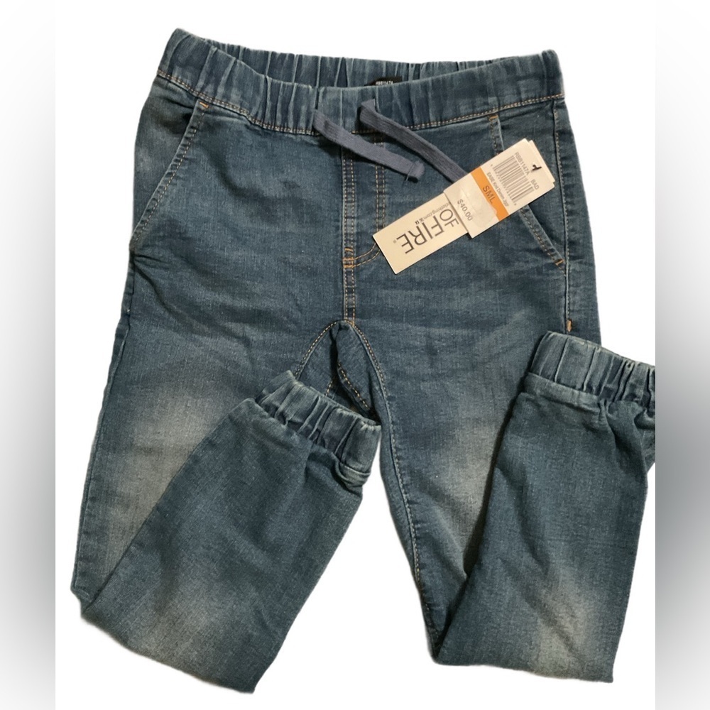Ring of Fire Boys Denim Joggers. NWT Size S and L
